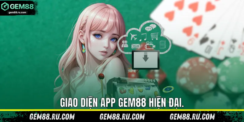 Giao diện app Gem88 hiện đại